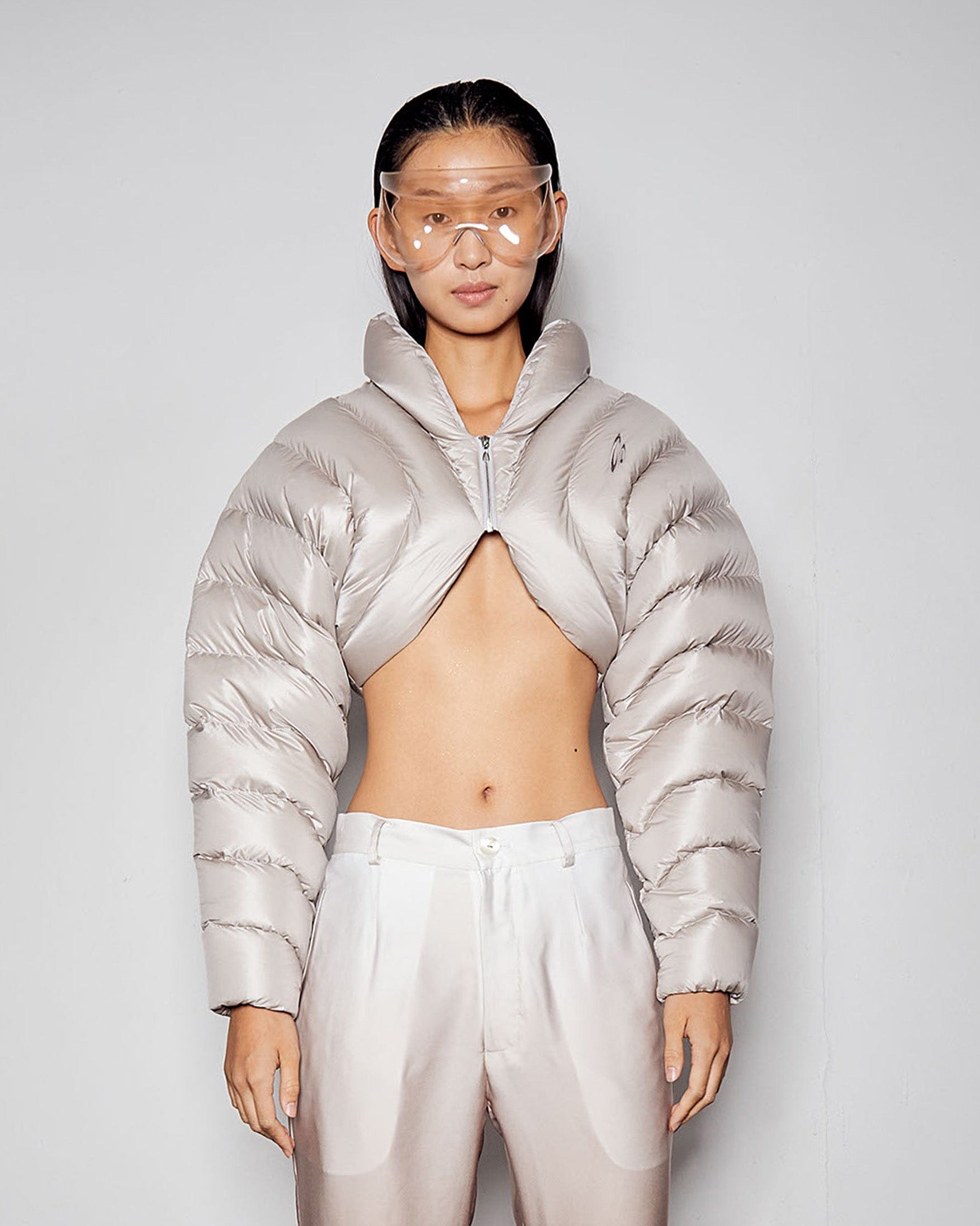 ION CROP PUFFER - BEIGE-Izzy Du-APOC STORE