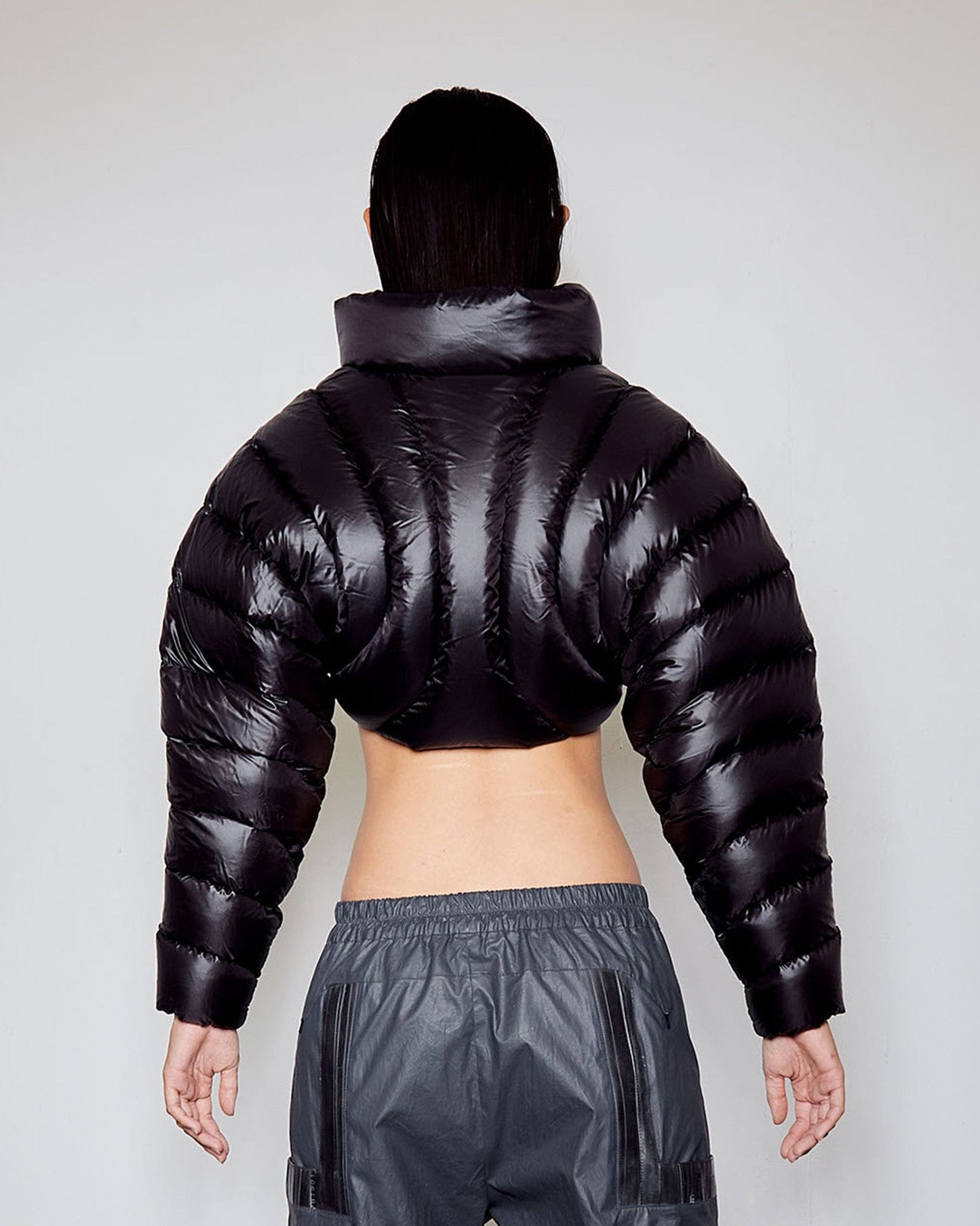 ION CROP PUFFER - BLACK-Izzy Du-APOC STORE