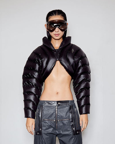 ION CROP PUFFER - BLACK-Izzy Du-APOC STORE