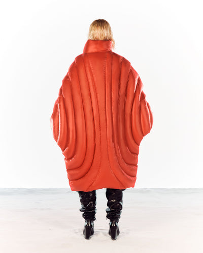 ION LONG PUFFER - RED-Izzy Du-APOC STORE