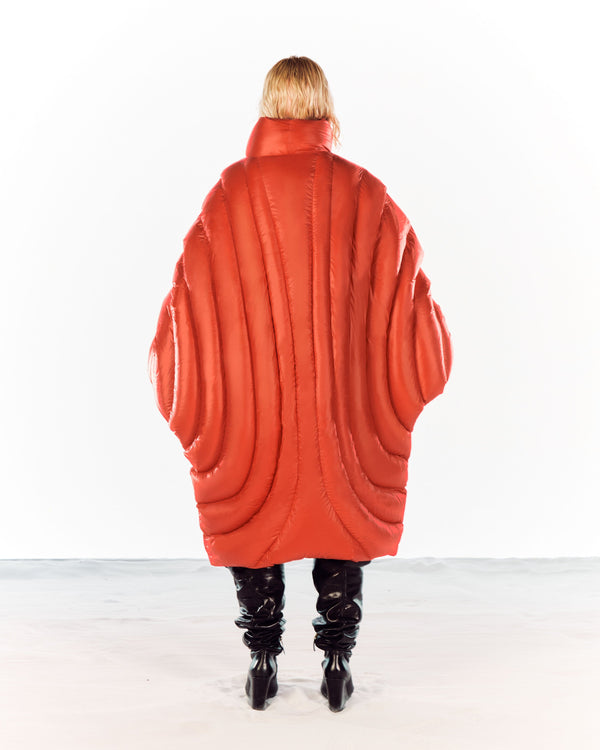ION LONG PUFFER - RED-Izzy Du-APOC STORE