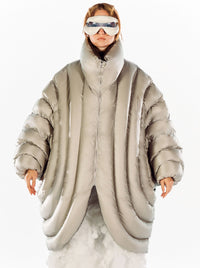 ION LONG PUFFER - BEIGE/GREY-Izzy Du-APOC STORE