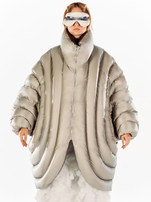 ION LONG PUFFER - BEIGE/GREY-Izzy Du-APOC STORE