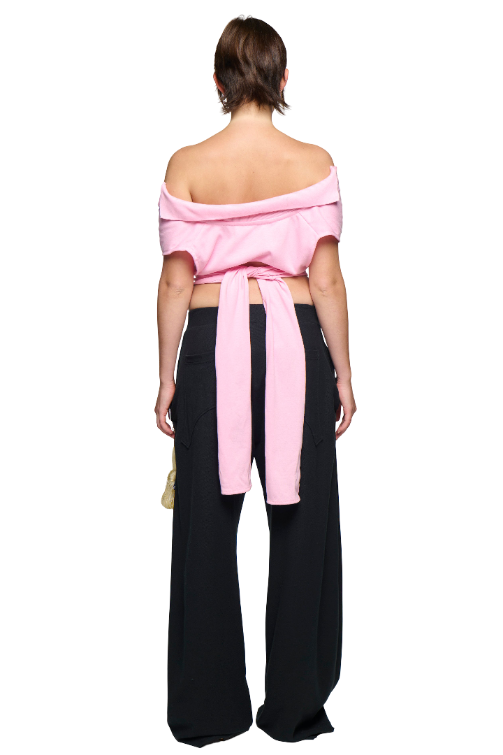 Backless Polo Shirt - Pink-Karlaidlaw-APOC STORE