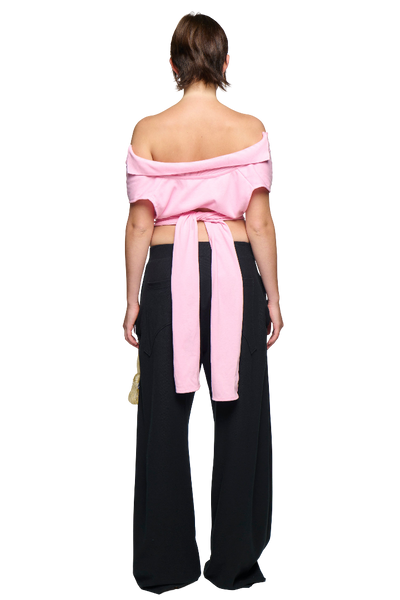 Backless Polo Shirt - Pink-Karlaidlaw-APOC STORE