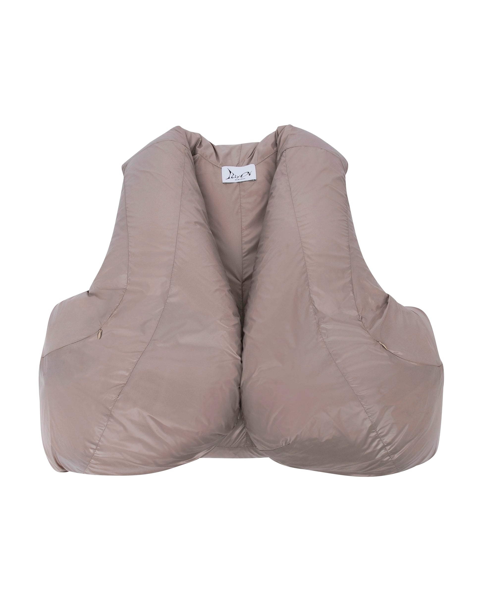 HALO Puffer vest beige-Izzy Du-APOC STORE