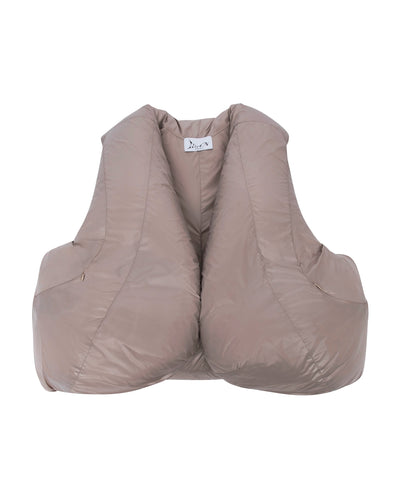 HALO Puffer vest beige-Izzy Du-APOC STORE