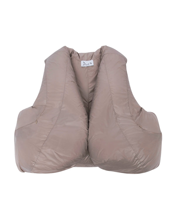 HALO Puffer vest beige-Izzy Du-APOC STORE