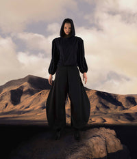 Hoodie top black-Izzy Du-APOC STORE