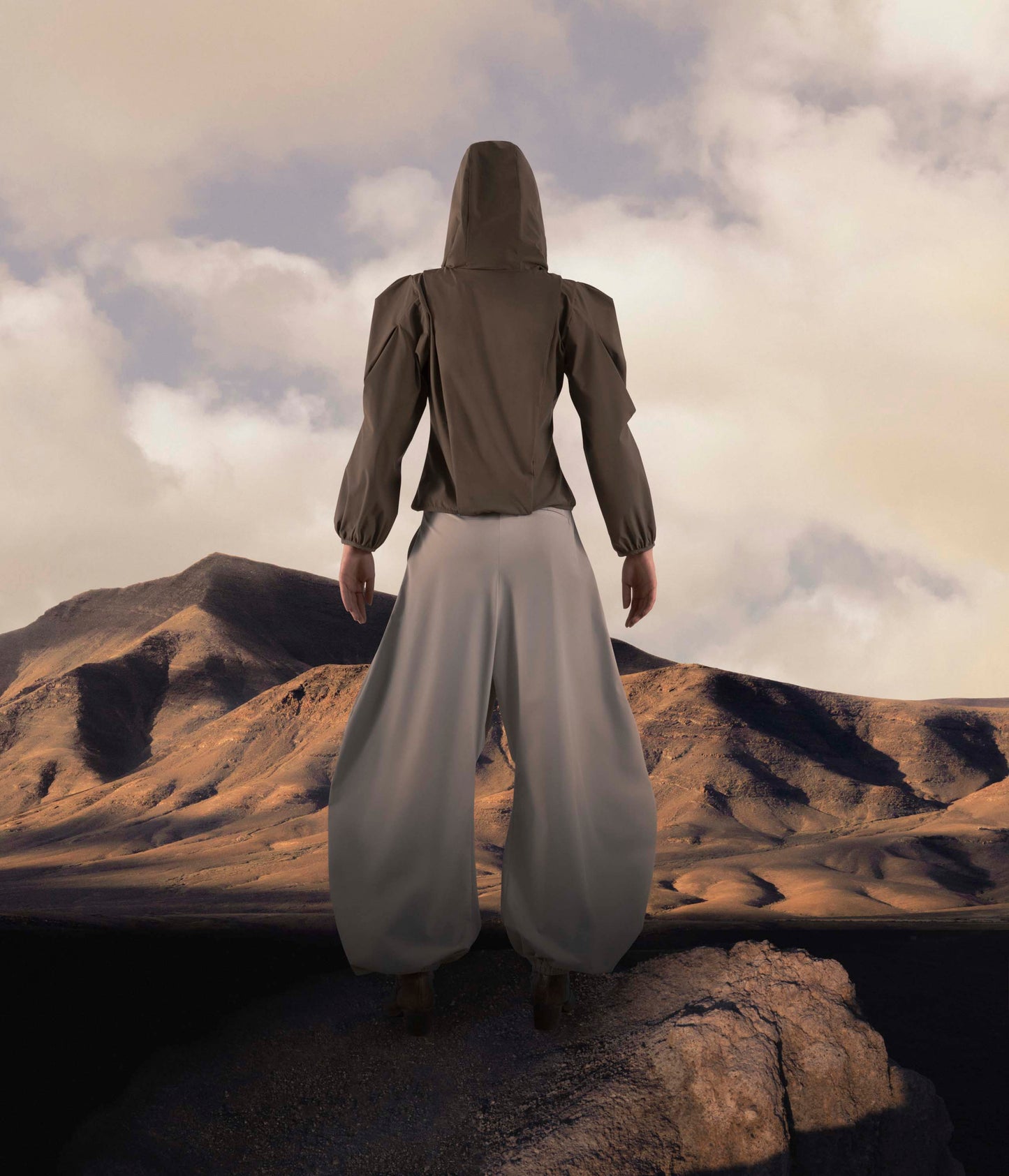 Hoodie top brown-Izzy Du-APOC STORE