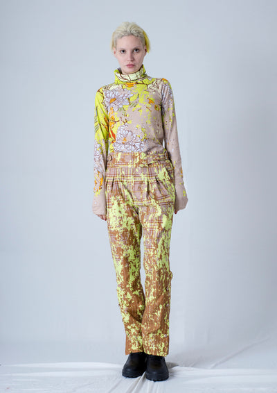 DISTRESSED VINTAGE FLORAL PRINT TURTLENECK-KAWAkEY-APOC STORE