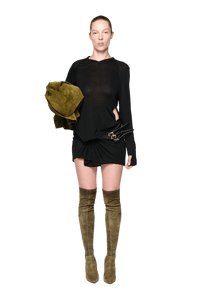 Kangaroo Pocket Long Sleeve Dress - Black-Karlaidlaw-APOC STORE