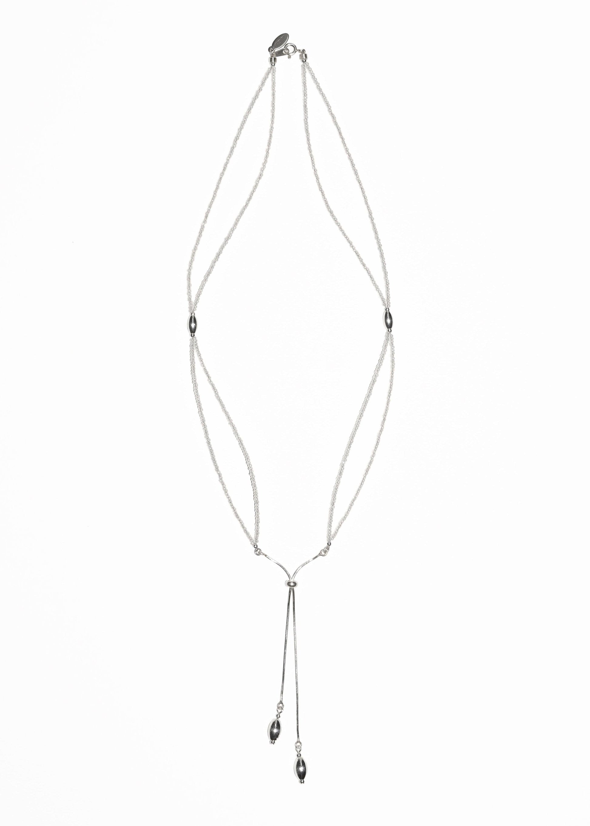 Silver tassel necklace 06-Jaekim-APOC STORE