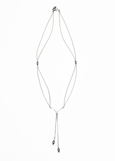 Silver tassel necklace 06-Jaekim-APOC STORE