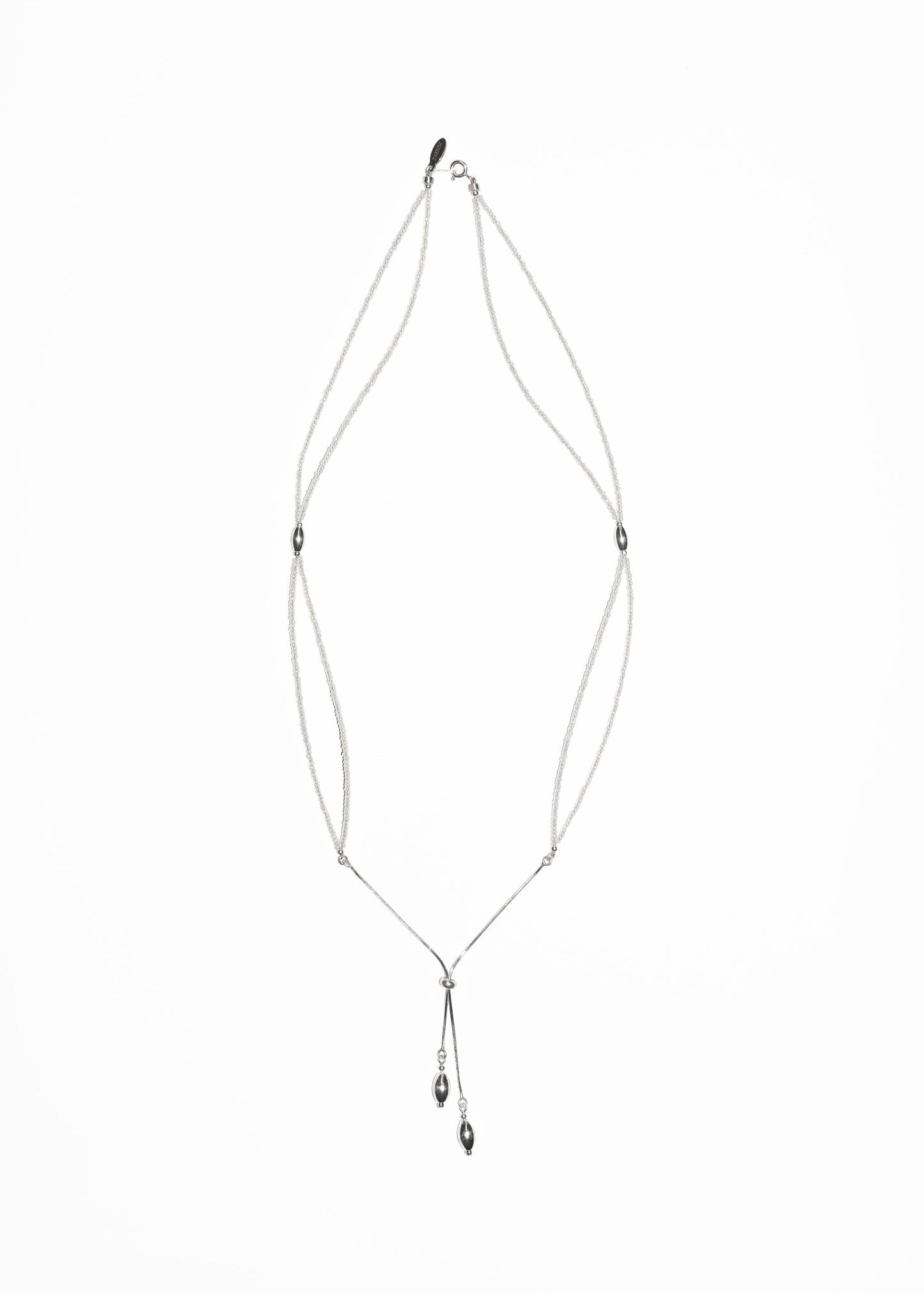 Silver tassel necklace 06-Jaekim-APOC STORE