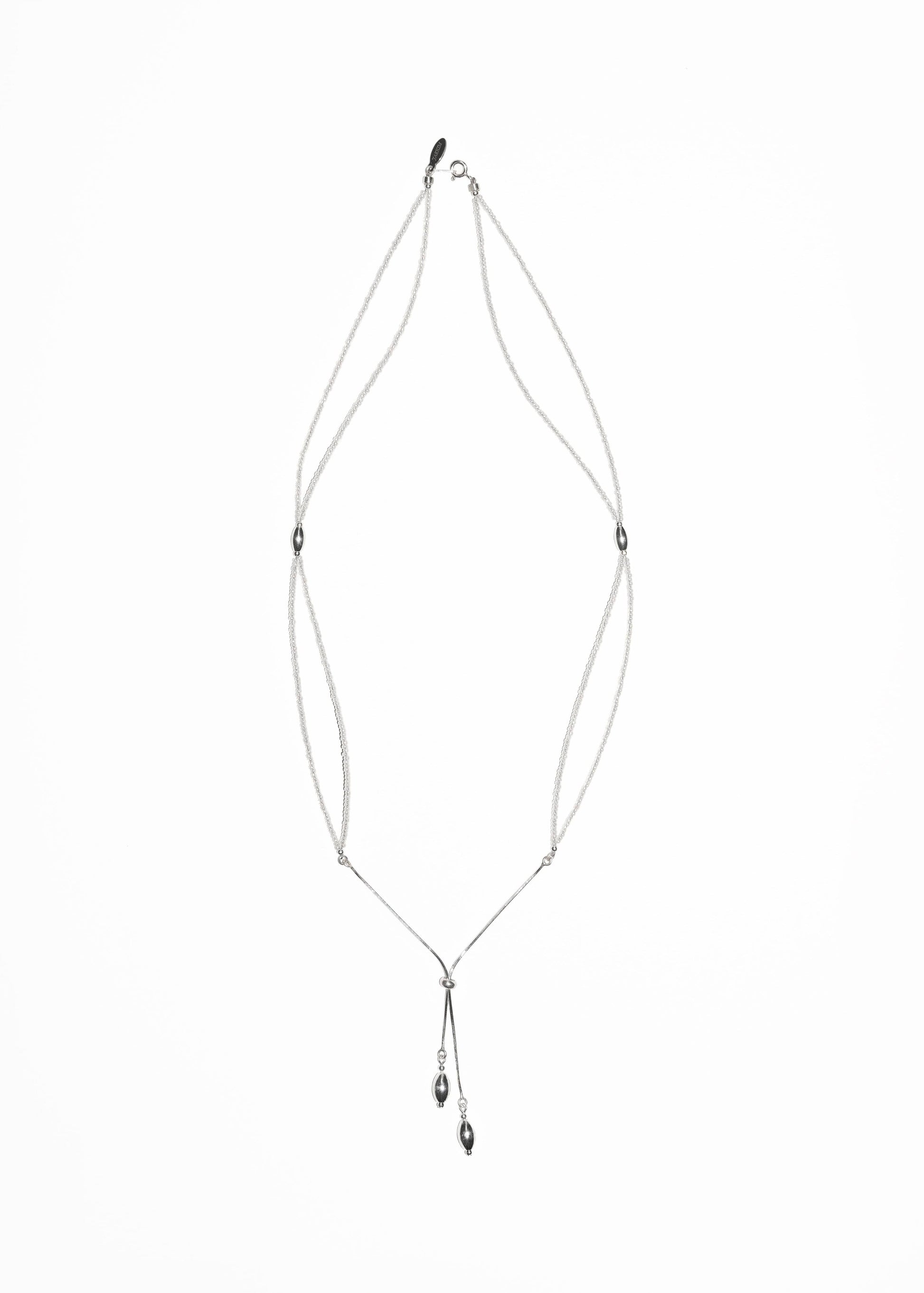 Silver tassel necklace 06-Jaekim-APOC STORE