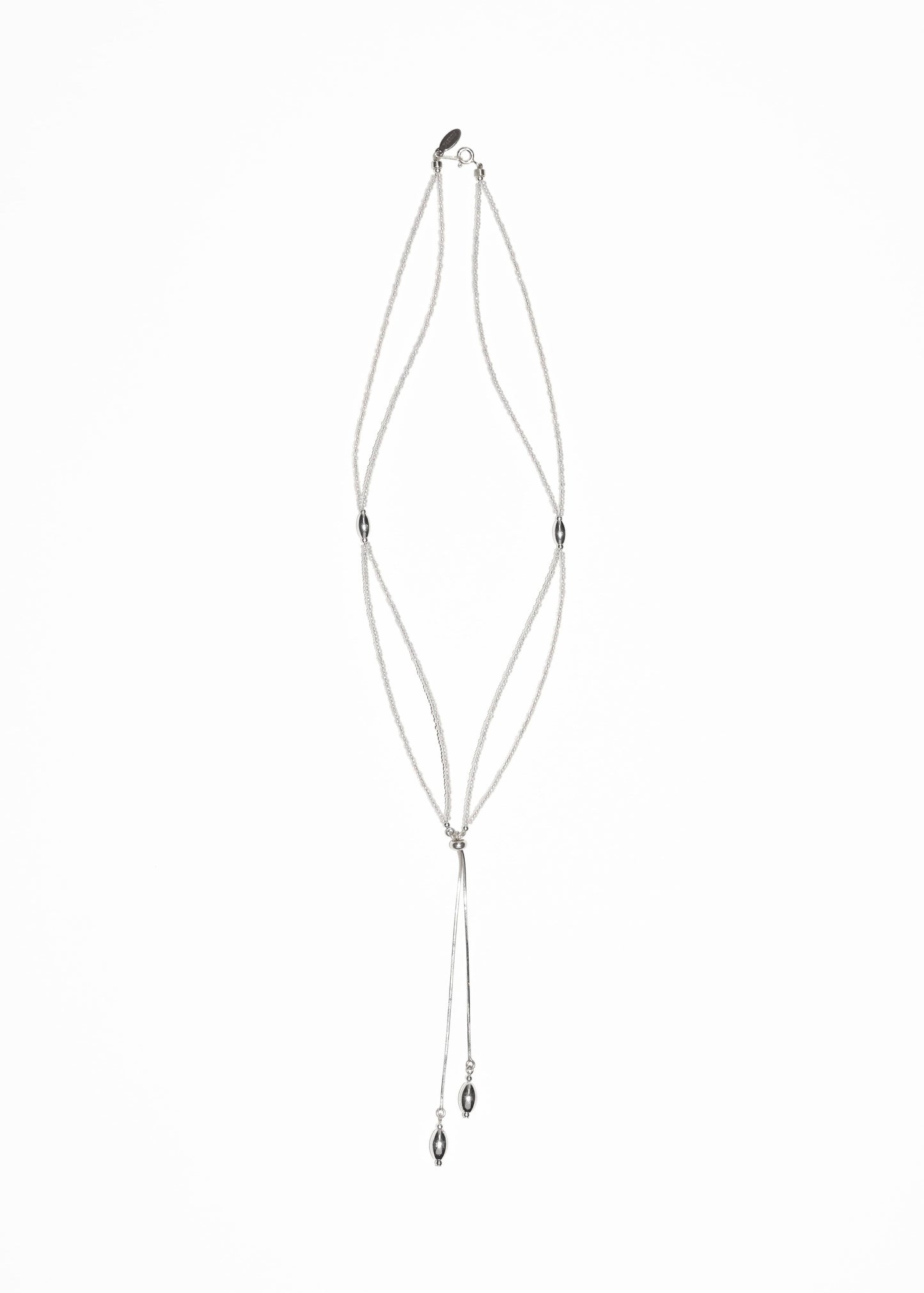 Silver tassel necklace 06-Jaekim-APOC STORE