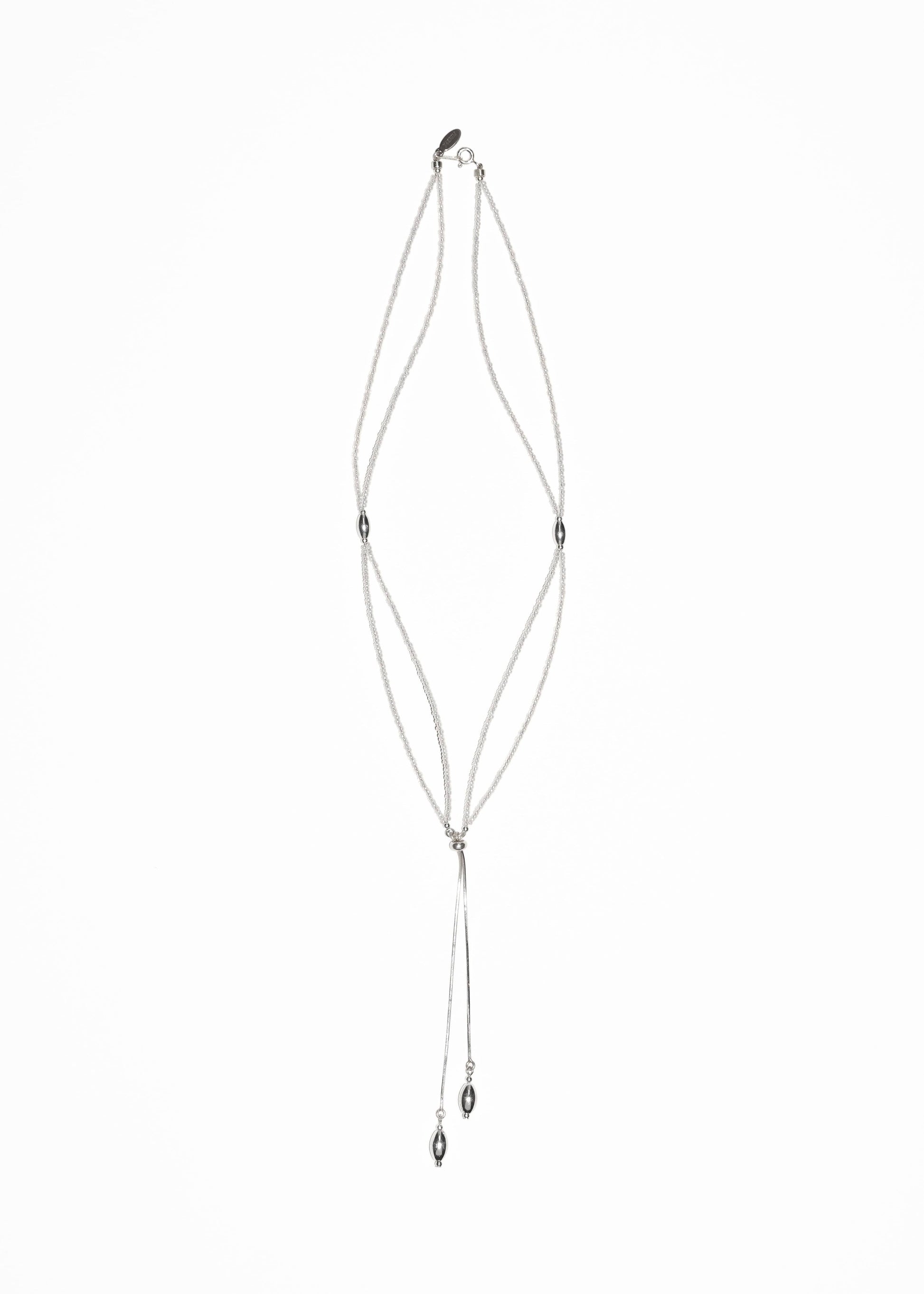 Silver tassel necklace 06-Jaekim-APOC STORE