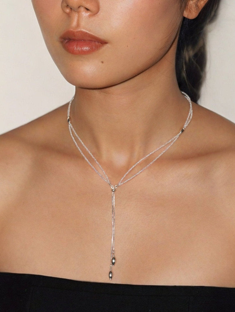 Silver tassel necklace 06 – APOC STORE