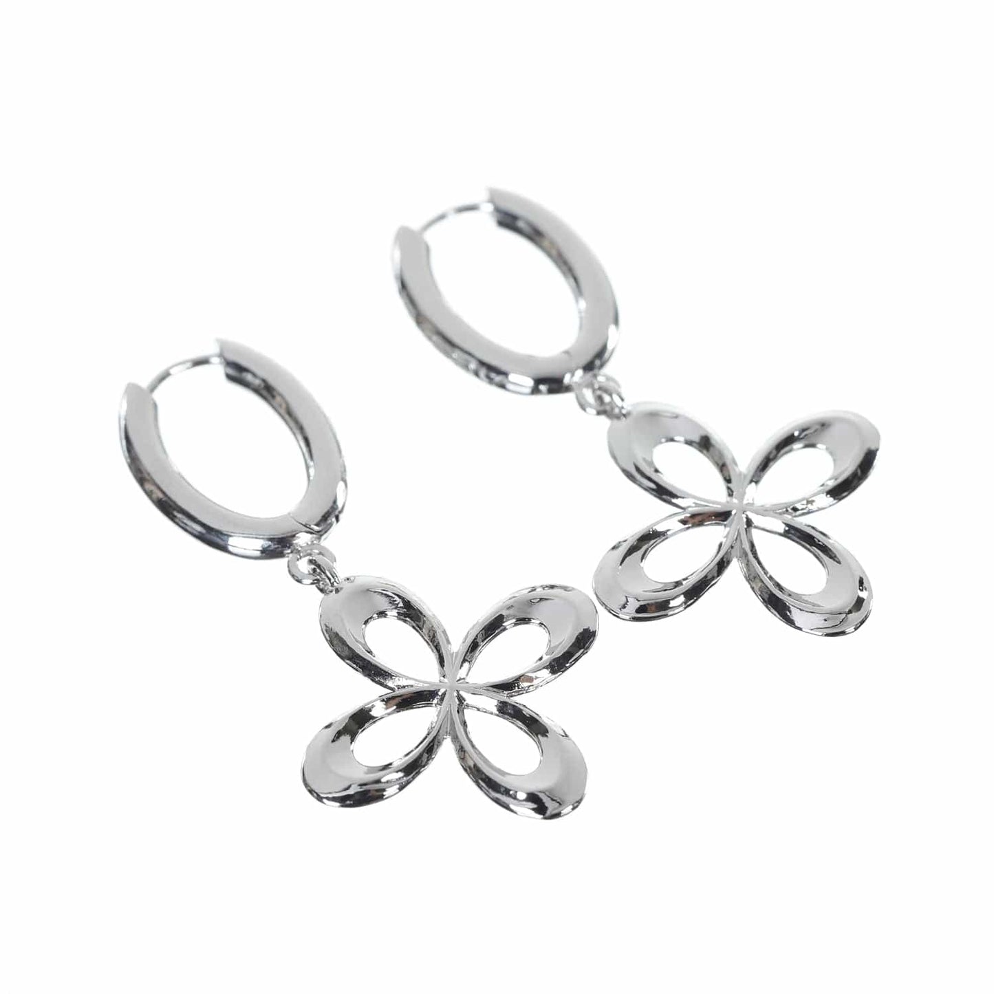 surgery clover logo earrings 'silver'-Surgery-APOC STORE