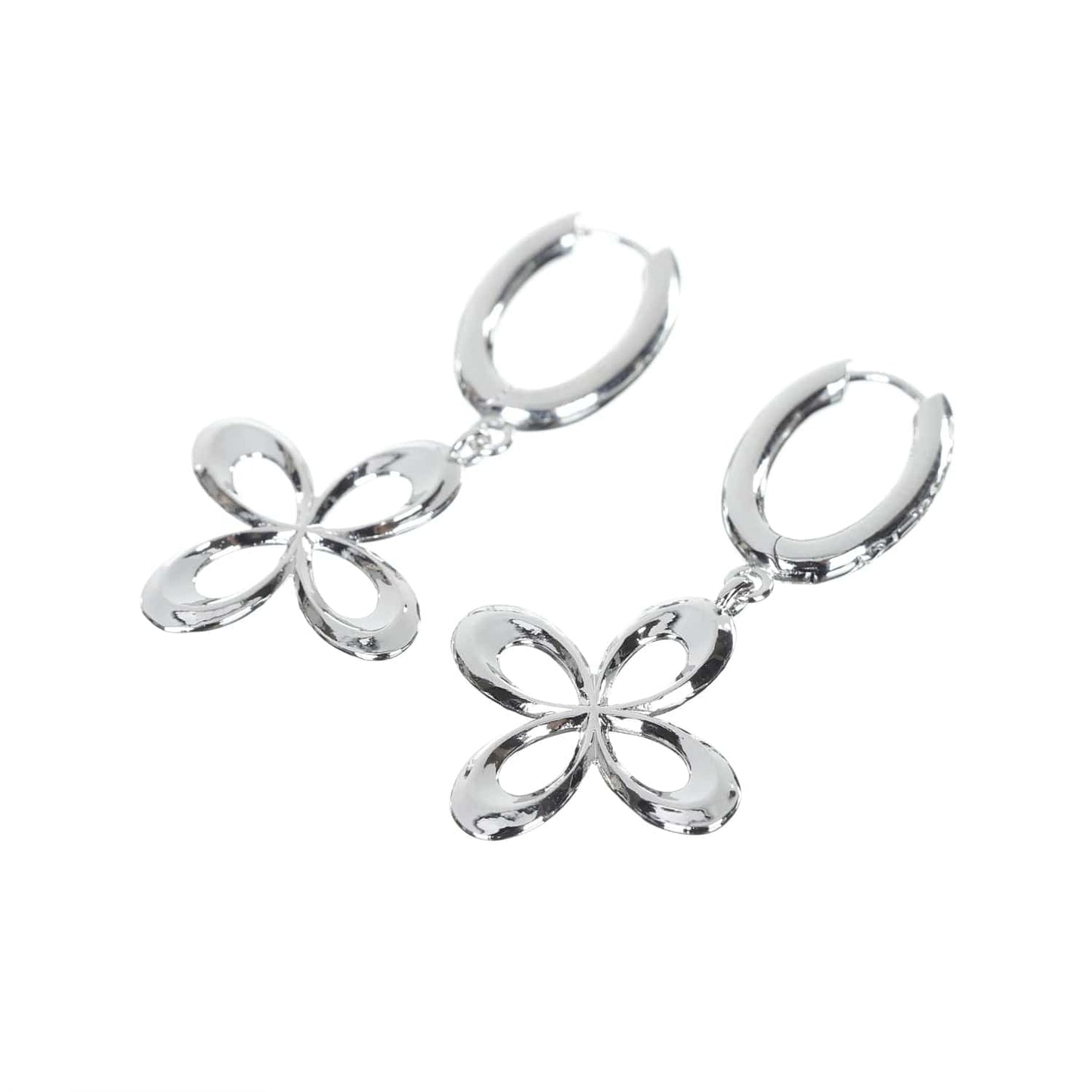 surgery clover logo earrings 'silver'-Surgery-APOC STORE