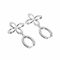 surgery clover logo earrings 'silver'-Surgery-APOC STORE