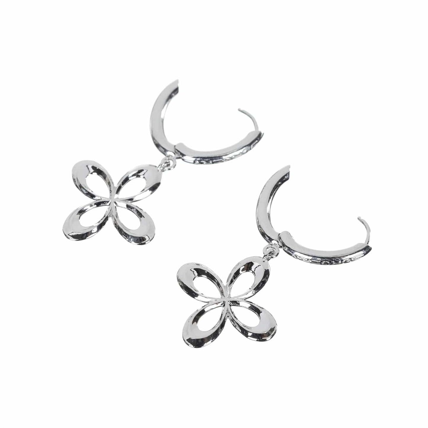 surgery clover logo earrings 'silver'-Surgery-APOC STORE
