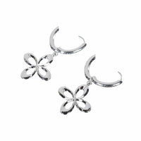 surgery clover logo earrings 'silver'-Surgery-APOC STORE