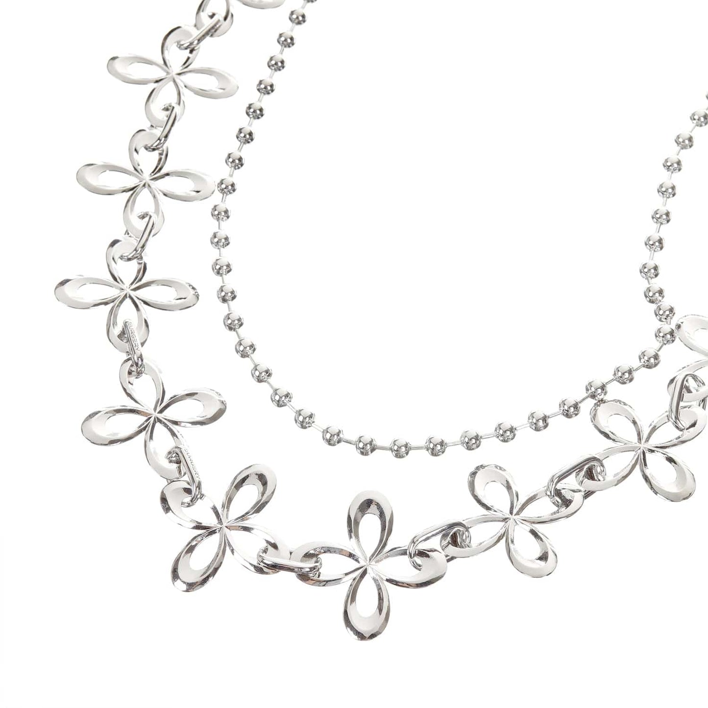 surgery clover logo full chain 'silver'-Surgery-APOC STORE