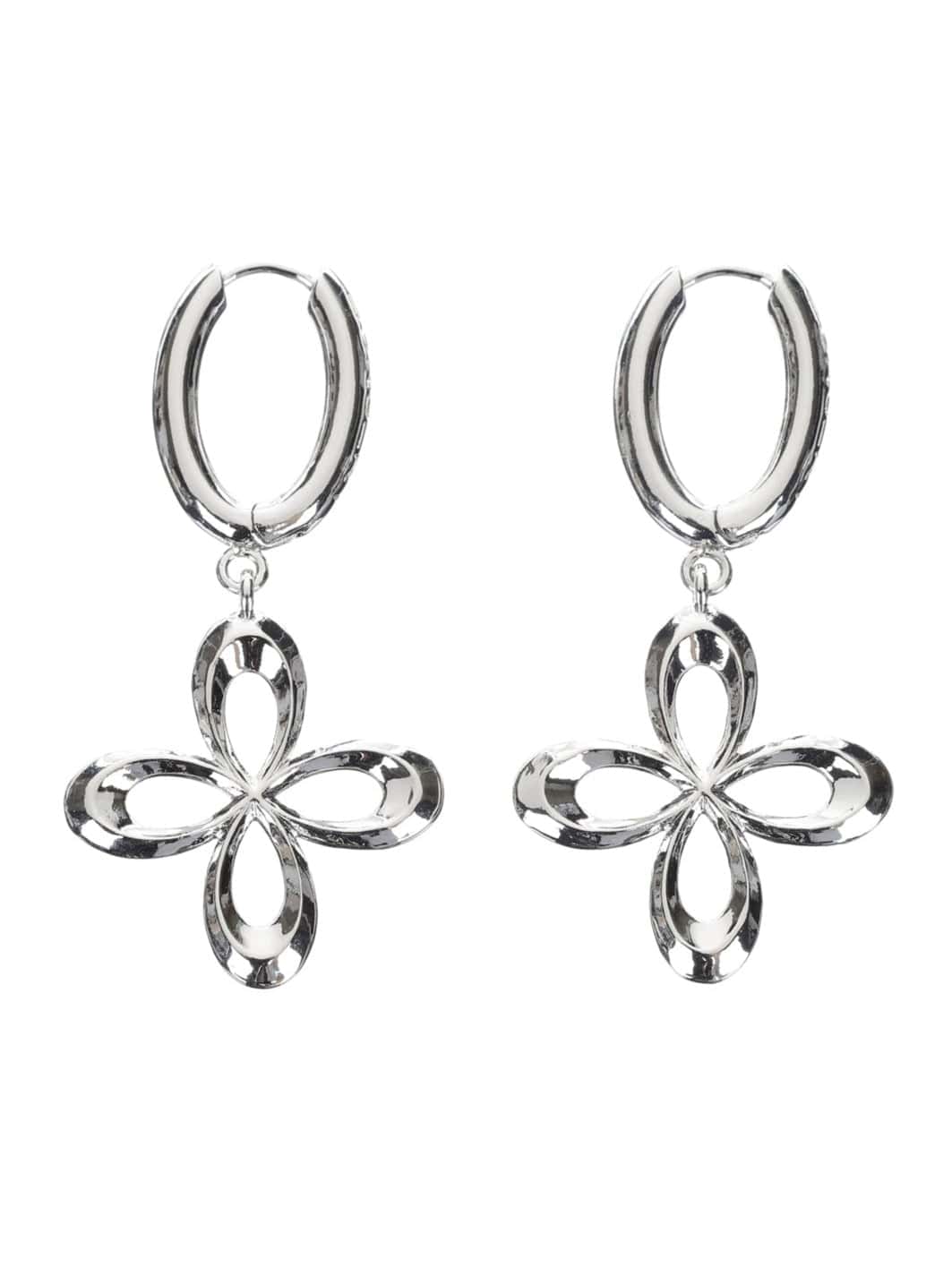 surgery clover logo earrings 'silver'-Surgery-APOC STORE