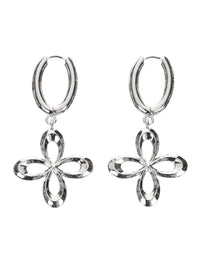 surgery clover logo earrings 'silver'-Surgery-APOC STORE