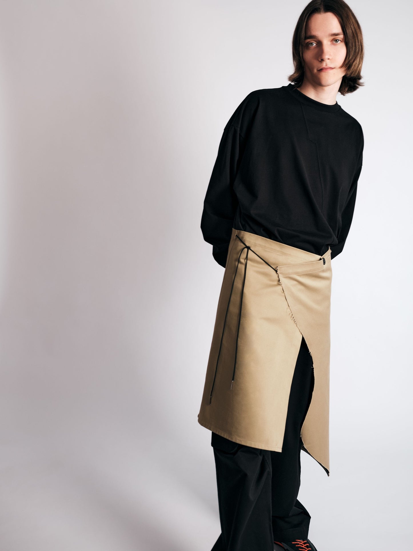 009PAKU SKIRT BEIGE-Kei Kawai-APOC STORE