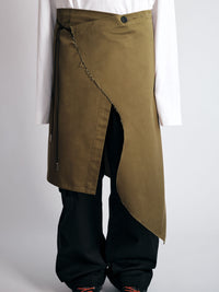 009PAKU SKIRT KHAKI-Kei Kawai-APOC STORE