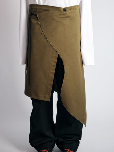 009PAKU SKIRT KHAKI-Kei Kawai-APOC STORE