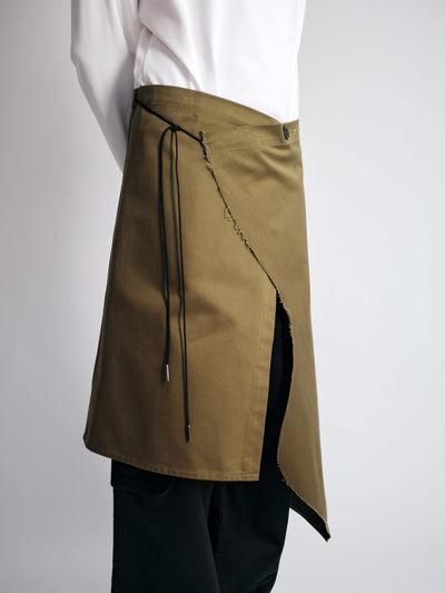 009PAKU SKIRT KHAKI-Kei Kawai-APOC STORE