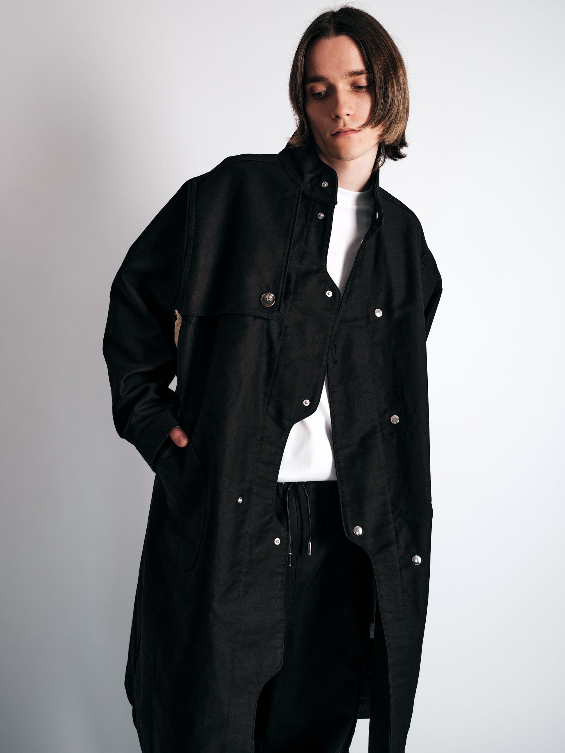 003/3dimension Coat Black-Kei Kawai-APOC STORE