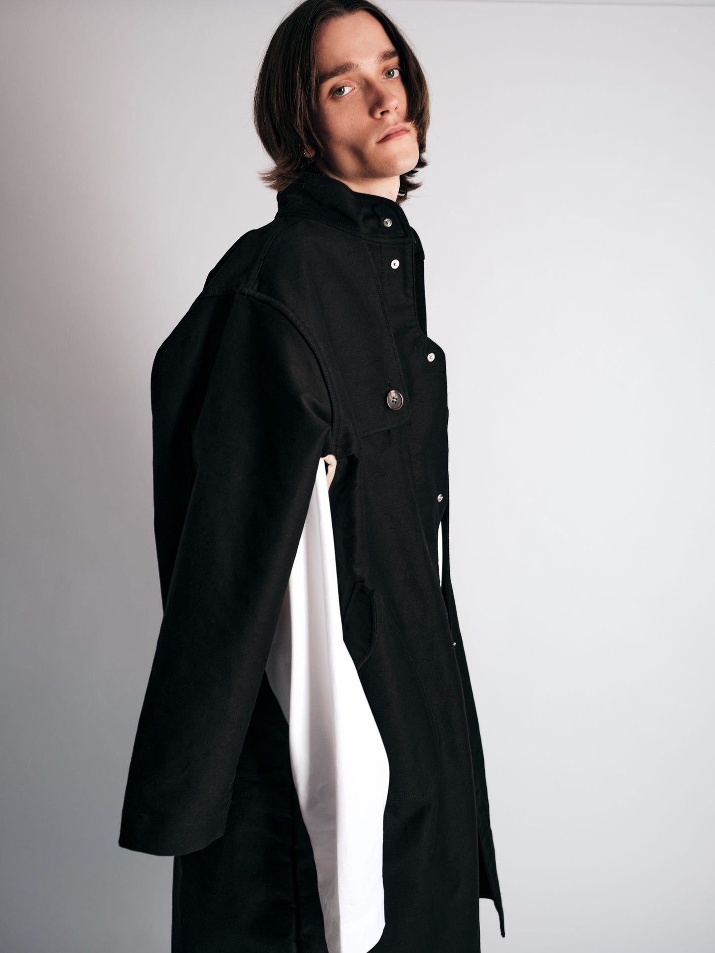 003/3dimension Coat Black-Kei Kawai-APOC STORE