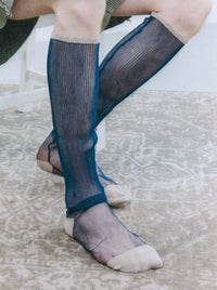 Navy Monofilament Socks-Khanh Brice Nguyen-APOC STORE