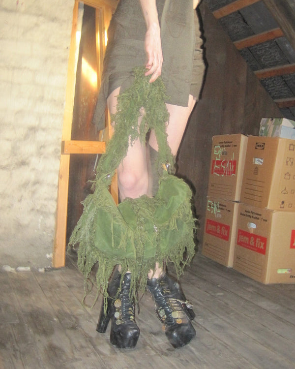 Forest Green Essence Oilskin Bag-Solitude Studios-APOC STORE