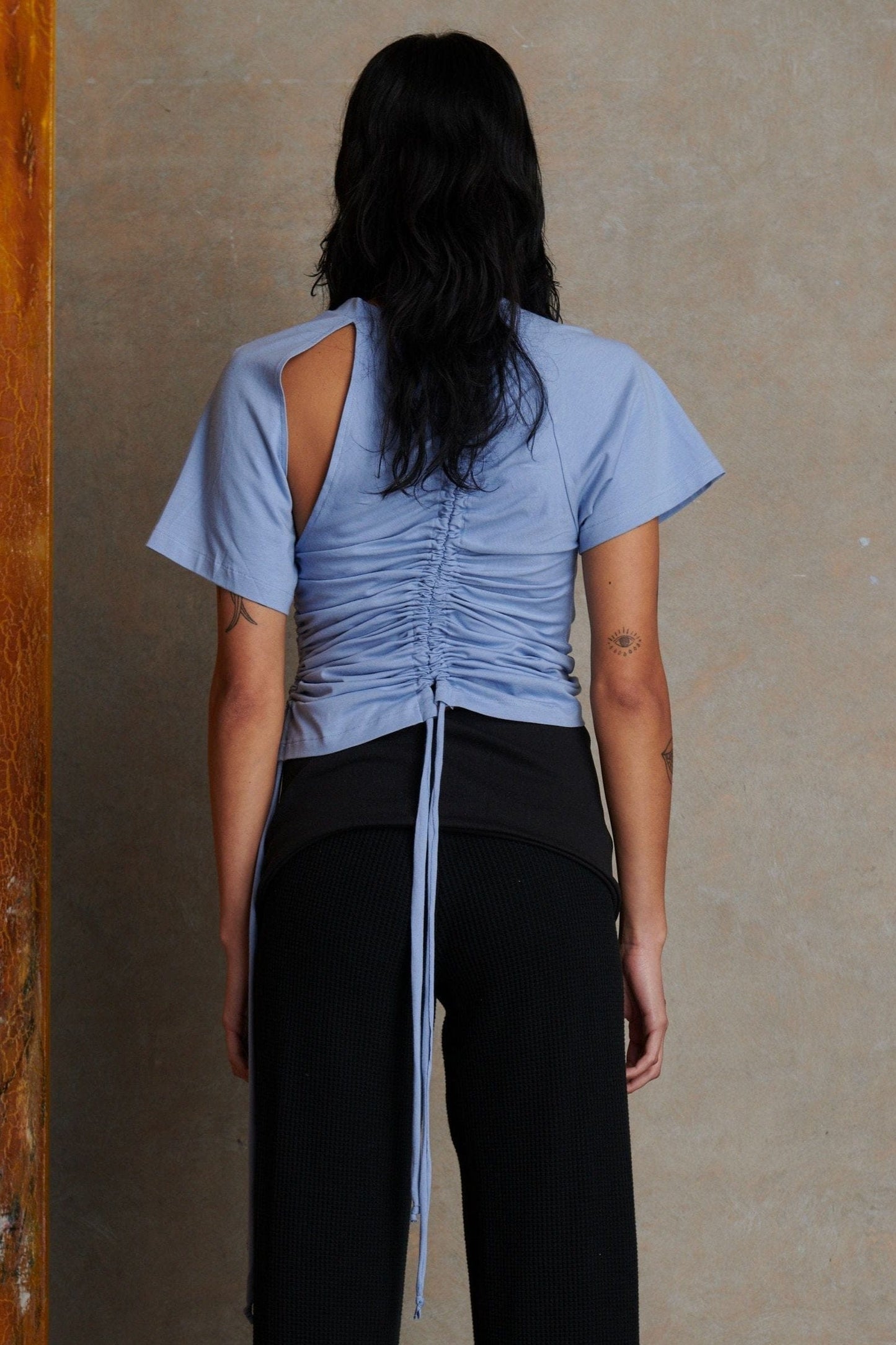 Ruched Short Sleeve - Sky Blue-Karlaidlaw-APOC STORE