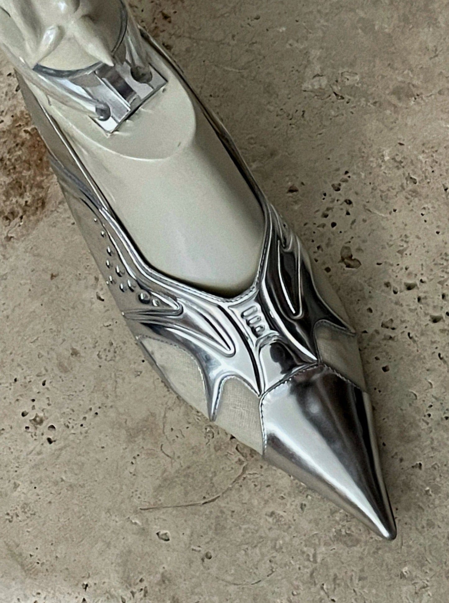 Silver Lamia Pumps-Invasive Modification-APOC STORE