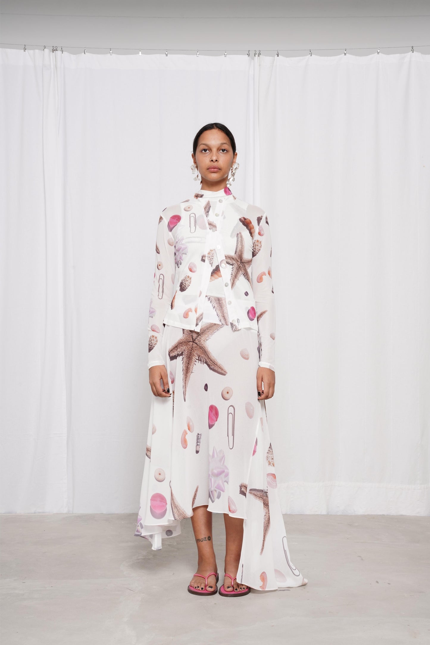 Seastar Printed Long Skirt-Constanca Entrudo-APOC STORE