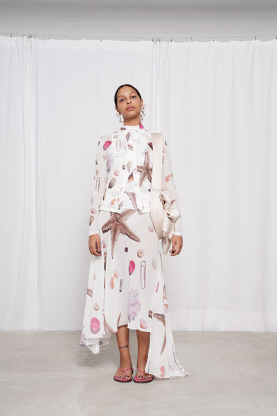 Seastar Printed Long Skirt-Constanca Entrudo-APOC STORE