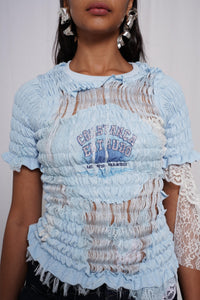 Unwoven Deconstructed T-shirt Blue-Constanca Entrudo-APOC STORE