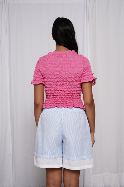 Unwoven Deconstructed T-shirt Pink-Constanca Entrudo-APOC STORE