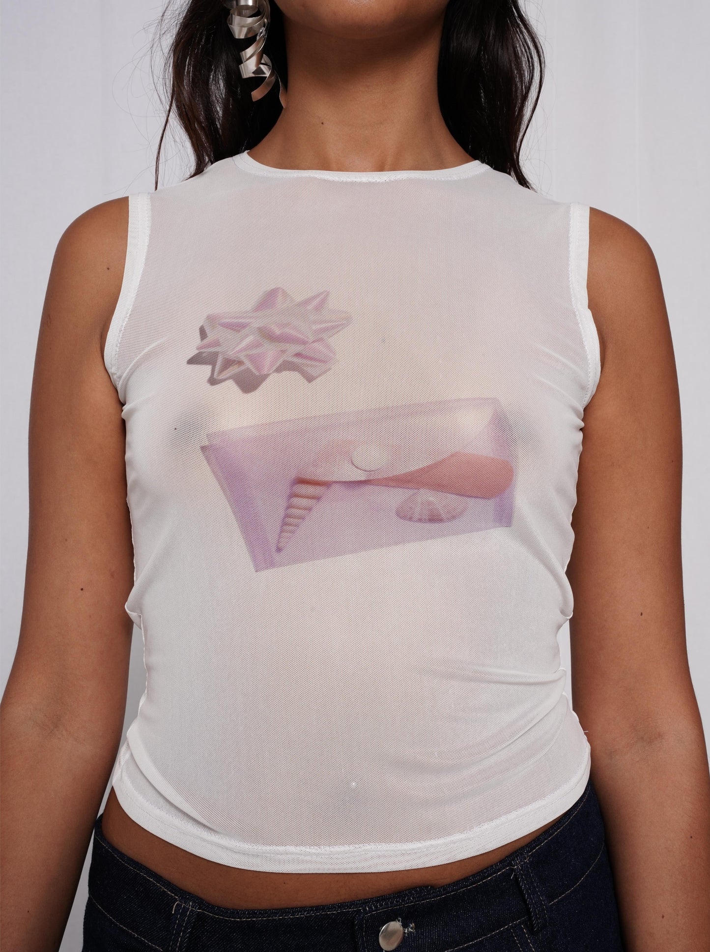 Mesh Printed Top-Constanca Entrudo-APOC STORE