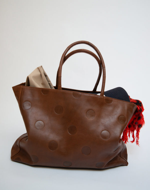 Large Maria Bag Brown Leather-EYLAND-APOC STORE