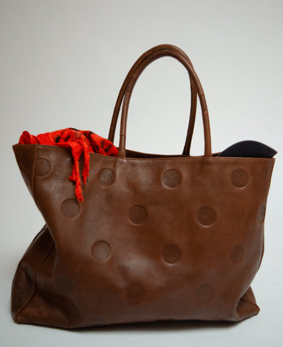 Large Maria Bag Brown Leather-EYLAND-APOC STORE