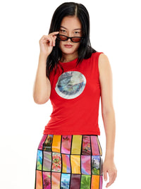 Blinking Eye Red Lenticular Tank-Leeann Huang-APOC STORE