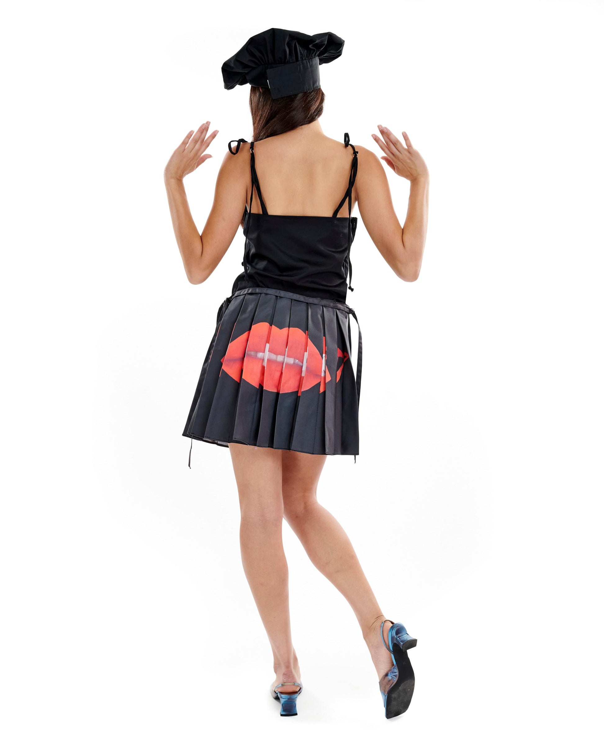 Happy Wink Salad on Black Spaghetti Tank-Leeann Huang-APOC STORE